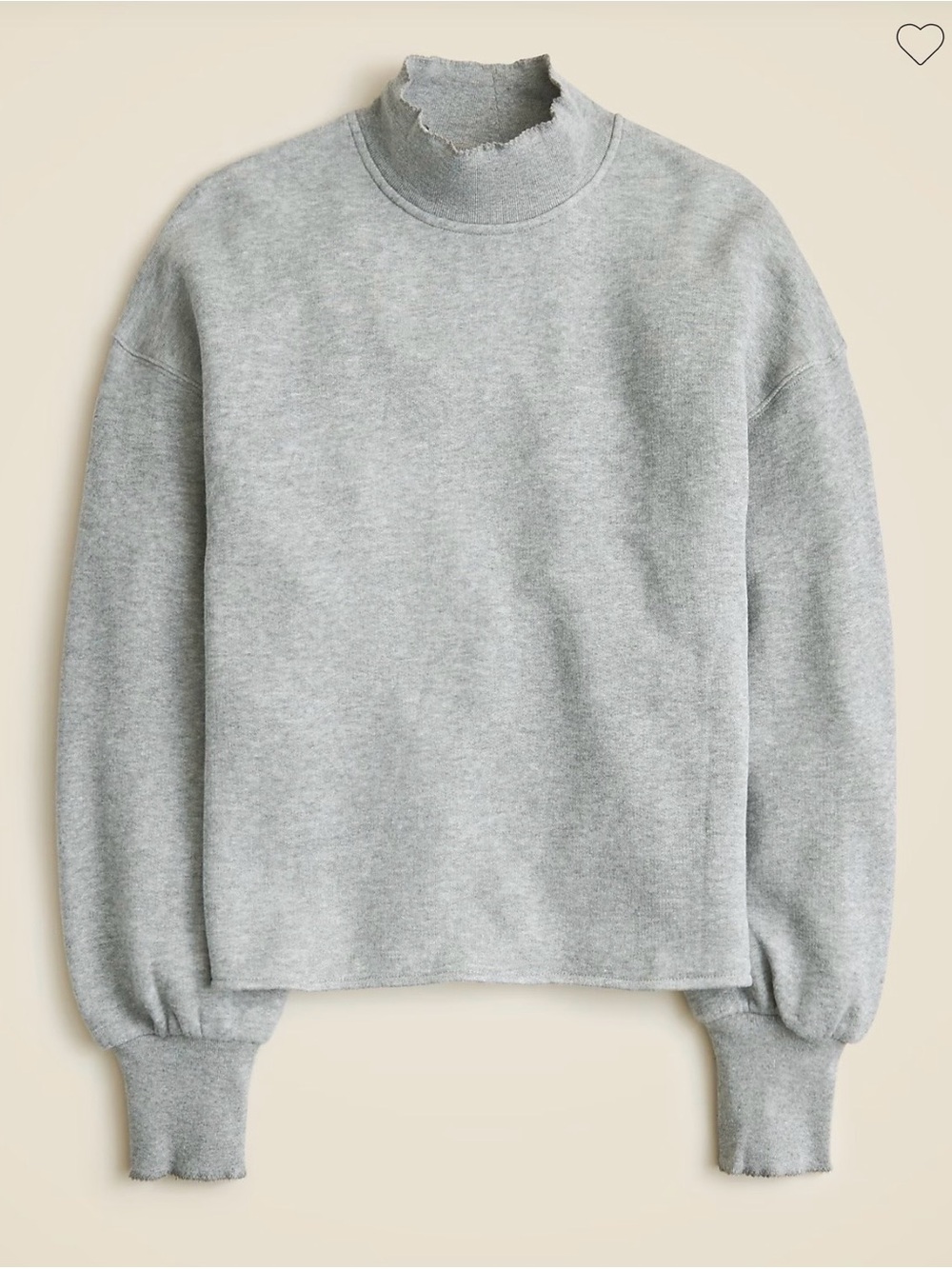 J. Crew | Heritage Terry Mockneck Sweatshirt | Heather Gray | M